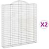 vidaXL Kosze gabionowe, 2 szt, 200x30x220/240 cm, galwanizowane żelazo