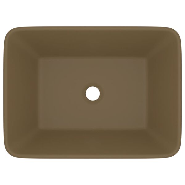 vidaXL Luksusowa umywalka, matowa kremowa, 41x30x12 cm, ceramiczna