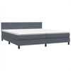 vidaXL Ł&oacute;żko typu Box Spring z materacem Ciemnoszary 180x220cm Aksamit