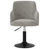 vidaXL Obrotowe krzesło stołowe, jasnoszare, obite aksamitem