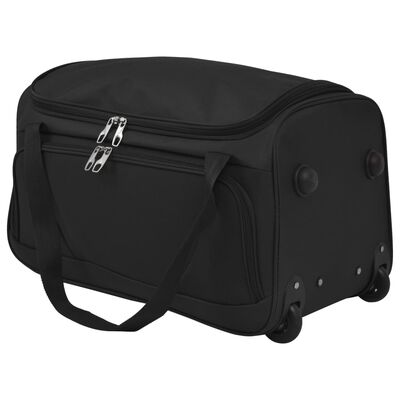vidaXL Zestaw 3 toreb podróżnych na kółkach, czarny