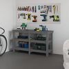 vidaXL Stolik roboczy, szary, 142,5x50x80 cm, lite drewno sosnowe