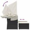 vidaXL 2-os. sofa ogrodowa z daszkiem i podn&oacute;żkami, czarna, rattan PE