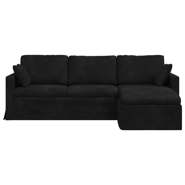 vidaXL Sofa Czarny 198 x 134 x 80 cm Aksamit