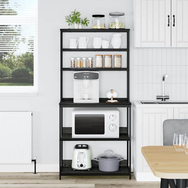 vidaXL P&oacute;łka kuchenna Czarny Dąb 80 x 40 x 168 cm