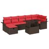vidaXL Zestaw Sof na Ogr&oacute;d z poduszką 8 pcs Brązowy Polirattan
