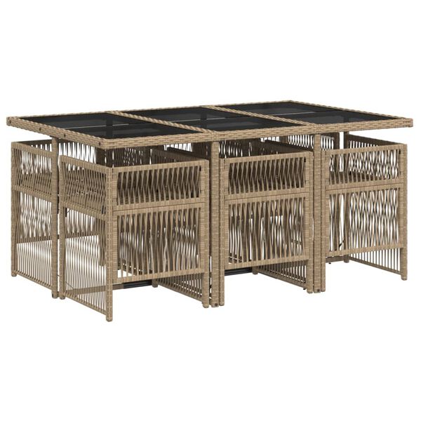 vidaXL 7-cz. zestaw mebli ogrodowych z poduszkami, mieszany beż