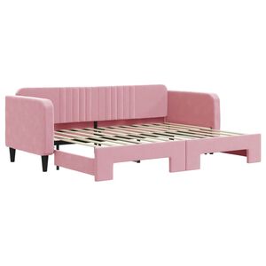 vidaXL Sofa rozsuwana, r&oacute;żowa, 80x200 cm, aksamit