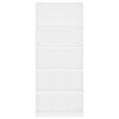 vidaXL 5-poziomowy regał, biały, 80x30x189 cm, materiał drewnopochodny