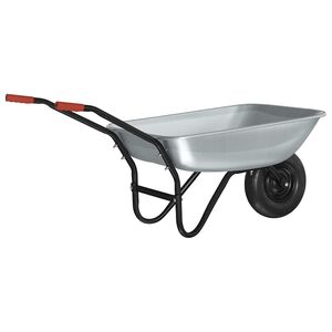 vidaXL W&oacute;zek Srebrny i czarny 80 L 120 kg Stal ocynkowana