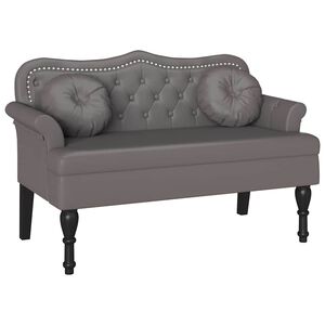 vidaXL Fotel Chesterfield Szary 120,5 x 65 x 75 cm Sk&oacute;ra ekologiczna