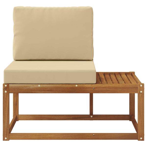 vidaXL Sofa końcowa na zewnątrz z poduszką Naturalny 91 x 63 x 73 cm