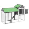 vidaXL Kurnik, szary, 193x65x117 cm, lite drewno sosnowe