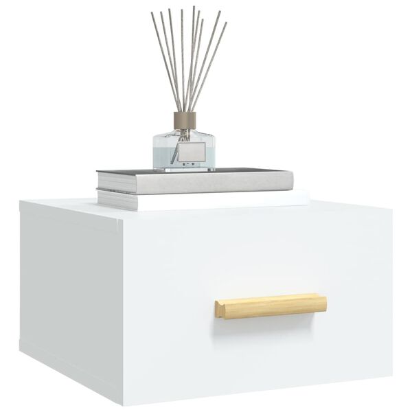 vidaXL Wisząca szafka nocna, biała, 35x35x20 cm