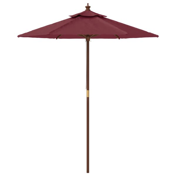 vidaXL Parasol ogrodowy na drewnianym słupku, bordo, 196x231 cm