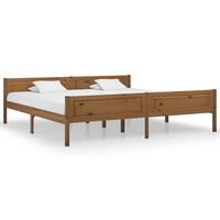 vidaXL Rama łóżka z litego drewna sosnowego, miodowy brąz, 200x200 cm