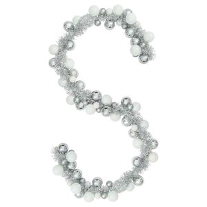 vidaXL Girlanda z bombek świątecznych Biały i Srebrny 186 cm