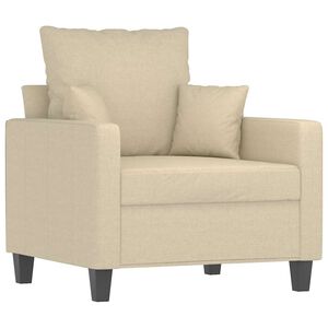 vidaXL Fotel, kremowy, 60 cm, obity tkaniną