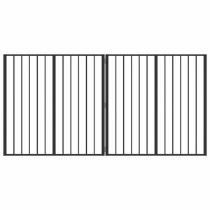 vidaXL Bramka dla psa 2 pcs Czarny 100 x 100 cm Stal Galwanizowana