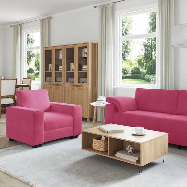 vidaXL 3-częściowy komplet wypoczynkowy, aksamit, winna czerwień