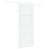 vidaXL Drzwi przesuwne Biały 83 x 202 cm Lite drewno sosnowe
