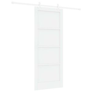 vidaXL Drzwi przesuwne Biały 83 x 202 cm Lite drewno sosnowe