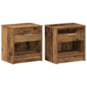 vidaXL Szafki nocne 2 szt. z szufladą Stare drewno 39x28x41 cm