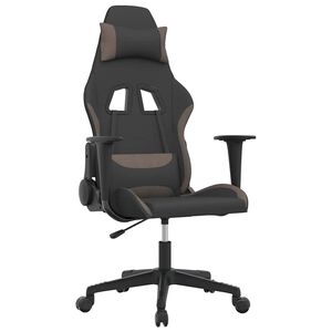 vidaXL Fotel gamingowy, czarny i taupe, tkanina
