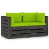 vidaXL Ogrodowa sofa 2-os z poduszkami, impregnowane na szaro drewno