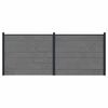 vidaXL Panel ogrodzeniowy 2 szt. 348 x 146 cm WPC i aluminium Szary