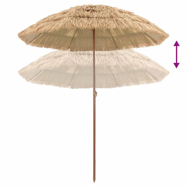 vidaXL Parasol plażowy Naturalny 255 x 255 x 255 cm Poliester i Stal