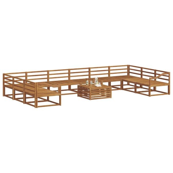vidaXL Zestaw sof na zewnątrz 11 pcs Naturalny Lite Drewno Akacji