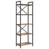 vidaXL P&oacute;łka na książki 5 poziomy 56 x 34 x 171 cm Dąb rzemieślniczy