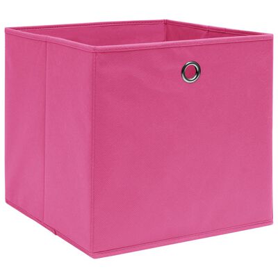 vidaXL Pudełka z włókniny, 4 szt., 28x28x28 cm, różowe