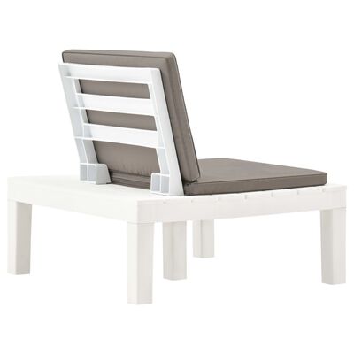 vidaXL Krzesła ogrodowe z poduszkami, 4 szt., plastik, białe