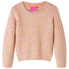 vidaXL Sweter dziecięcy z dzianiny, pastelowy r&oacute;ż, 128