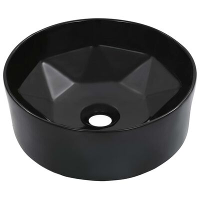 vidaXL Umywalka, 36 x 14 cm, ceramiczna, czarna
