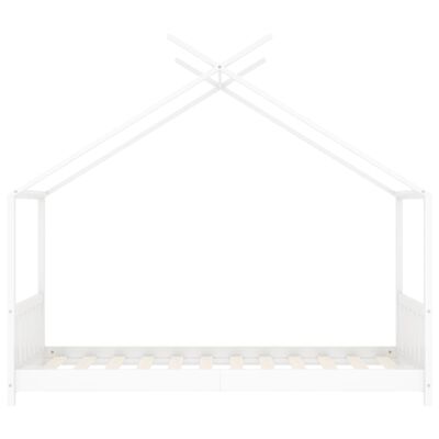 vidaXL Rama łóżka dziecięcego, biała, lite drewno sosnowe, 70 x 140 cm