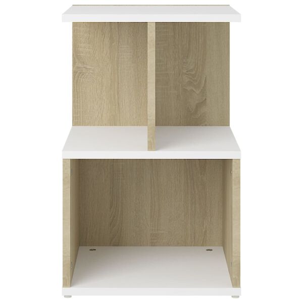 vidaXL Szafki nocne, 2 szt., biel i dąb sonoma, 35x35x55 cm