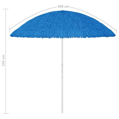 vidaXL Parasol plażowy w hawajskim stylu, niebieski, 300 cm