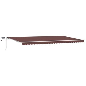 vidaXL Ręcznie zwijana markiza z LED, brązowa, 600x300 cm