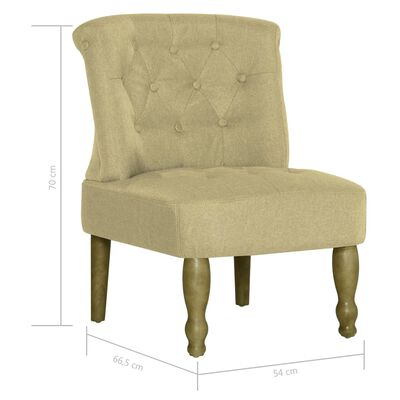 vidaXL Krzesło w stylu francuskim, zielone, materiałowe