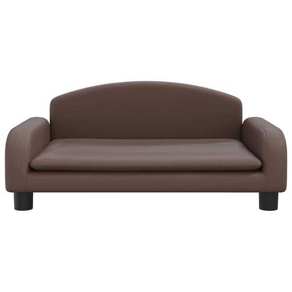 vidaXL Sofa dla dzieci, brązowa, 70x45x30 cm, sztuczna sk&oacute;ra
