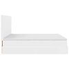 vidaXL Rama ł&oacute;żka otomana z materacami, biała, 200x200 cm, ekosk&oacute;ra