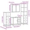 vidaXL 4-częściowy zestaw mebli łazienkowych, szary dąb sonoma