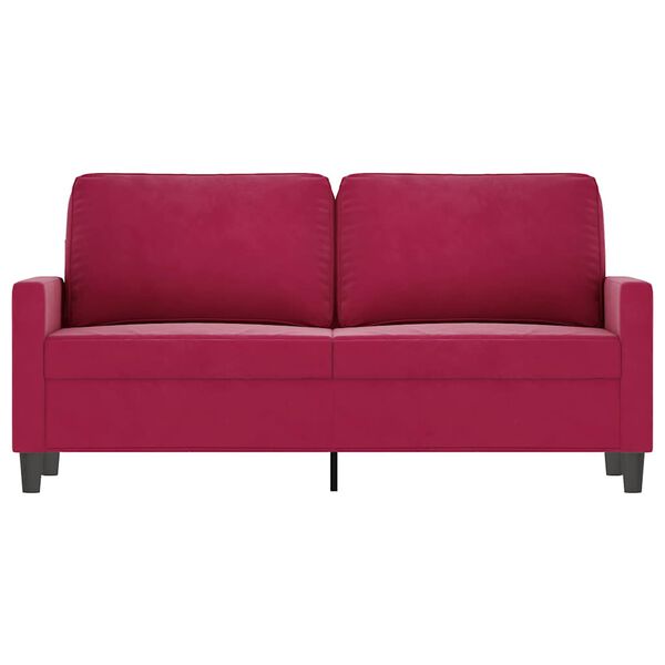 vidaXL Sofa 2-osobowa, winna czerwień, 140 cm, tapicerowana aksamitem