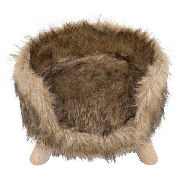 DISTRICT70 Pluszowe legowisko dla kota NORDIC, mokka