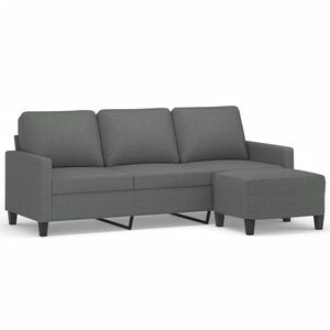 vidaXL 3-osobowa sofa z podn&oacute;żkiem, ciemnoszary, 180 cm, tkaniną