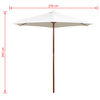 vidaXL Parasol ogrodowy, 270x270 cm, drewniany, kremowy