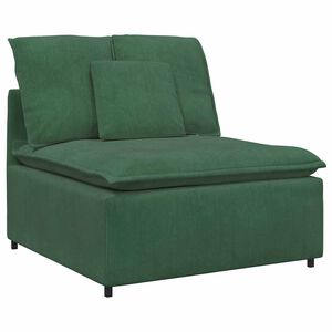 vidaXL Modułowy moduł centralny sofy z poduszkami ciemnozielona 100 cm